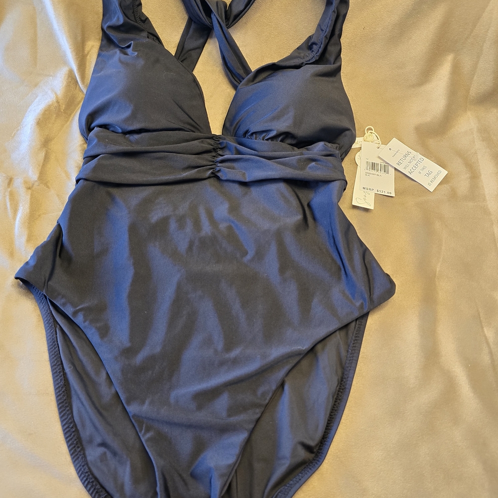 Sunshine 79 Black‎ Shaping Fit One Piece Swimsuit UPF 50+ Size 12